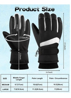 SYOSI Snow Ski Gloves Waterproof, Ski Gloves Women -30°F Waterproof Winter Gloves Touchscreen Snow Gloves Women Men Warm Windproof Snowboard Gloves for Cold Weather (L)  - Image 4