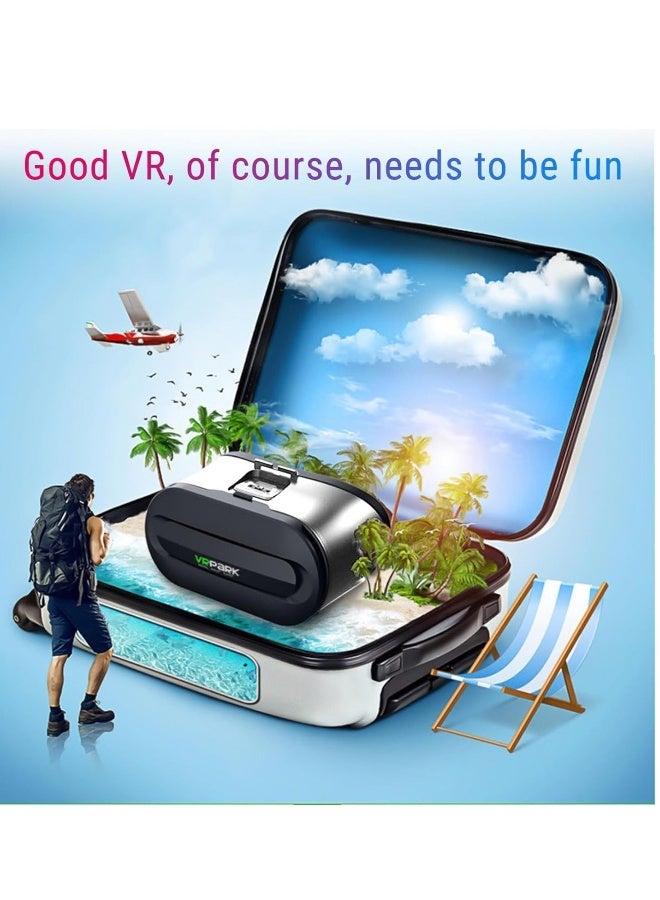 VR Headset 3D Glasses Virtual Reality Headset with HiFi Stereo Headphones for VR Games 3D Movies Eye Care System for Smartphones Compatible for iOS Android - Image 3