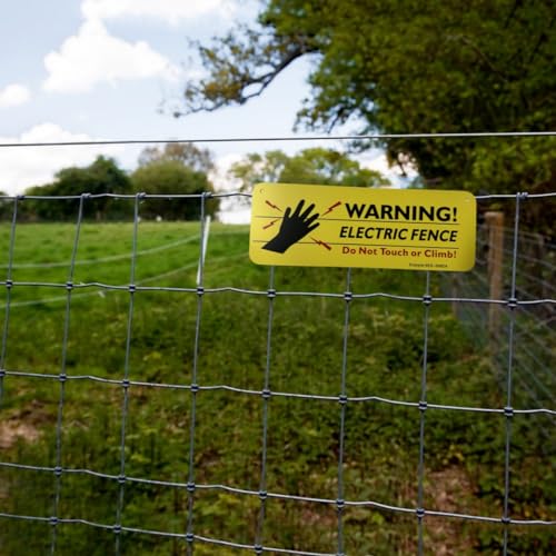Enjoyist 4-Pack Warning Electric Fence Safe Sign, 10"x 3.5" Plastic Sign - Image 4