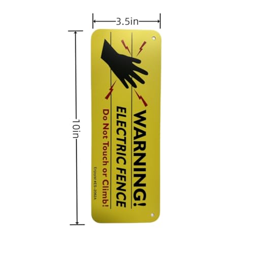 Enjoyist 4-Pack Warning Electric Fence Safe Sign, 10"x 3.5" Plastic Sign - Image 2