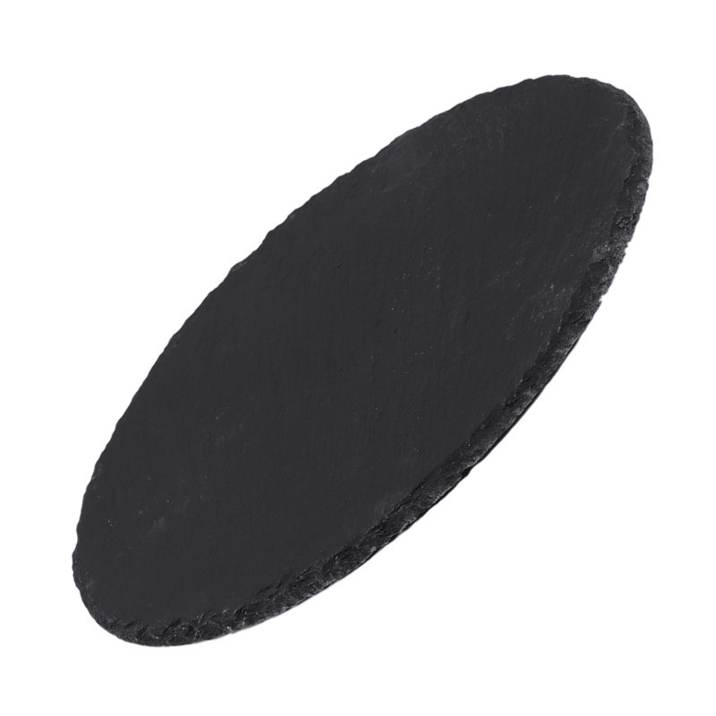 2 pcs Natural Plate Restaurant Steak Sushi Display Dish Black Slabstone Barbecue Pan Banquet Plate Serving Dish (25cm Round) - Image 3