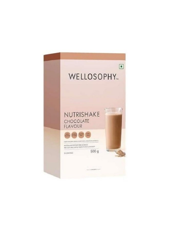 Oriflame - Wellosophy Nutrishake Natural Shake 500Gm High Protein, High Fiber, Gluten Free, Non Gmo (Chocolate) - Image 1