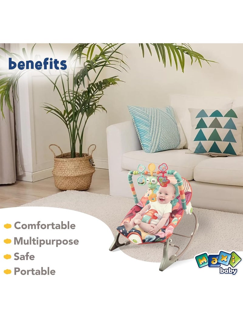 Generic - Baby Bouncer Seat, Baby Rocker, Swings and Vibrations seat for Infants, Portable Baby Swing with Music Box and Toys, Adjustable Multi Position, Newborn to Toddler, Owl Aurora - Image 1