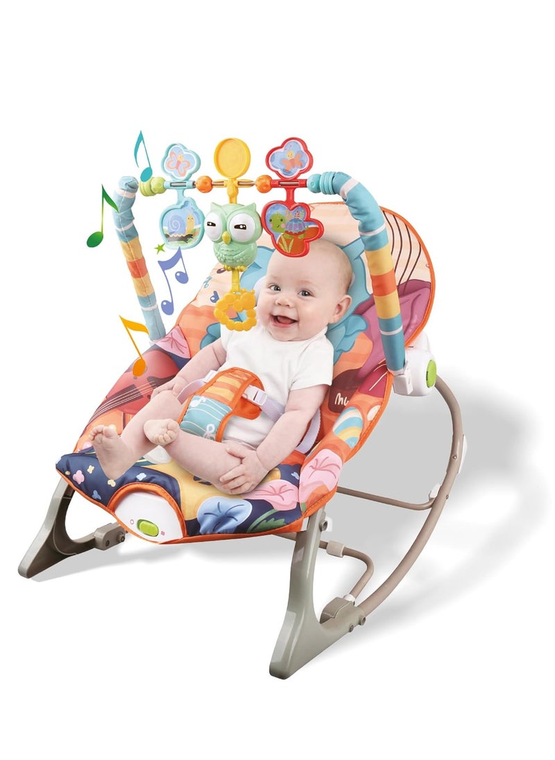 Generic - Baby Bouncer Seat, Baby Rocker, Swings and Vibrations seat for Infants, Portable Baby Swing with Music Box and Toys, Adjustable Multi Position, Newborn to Toddler, Owl Aurora - Image 1