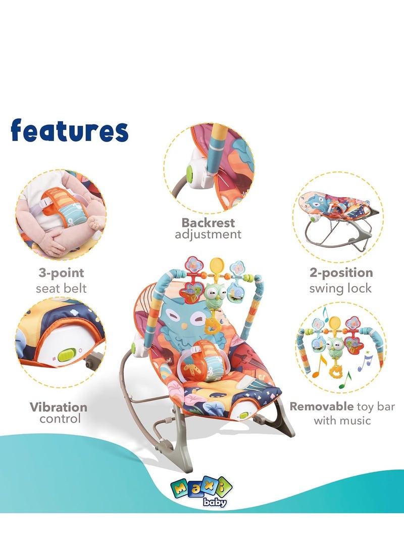 Baby Bouncer Seat, Baby Rocker, Swings and Vibrations seat for Infants, Portable Baby Swing with Music Box and Toys, Adjustable Multi Position, Newborn to Toddler, Owl Aurora - pzsku/Z6034AC4479728502ECBDZ/45/_/1738821910/16760bf9-6088-4df0-8a95-a7f800ec92b3