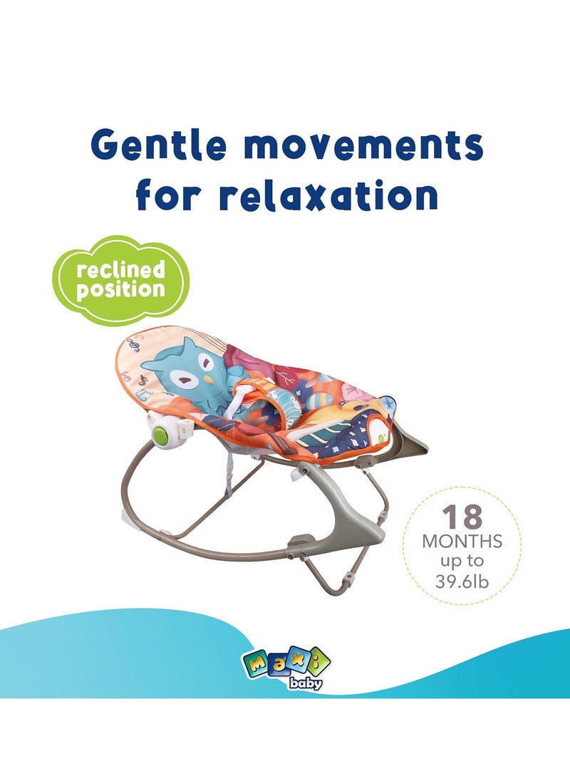 Generic - Baby Bouncer Seat, Baby Rocker, Swings and Vibrations seat for Infants, Portable Baby Swing with Music Box and Toys, Adjustable Multi Position, Newborn to Toddler, Owl Aurora - Image 1