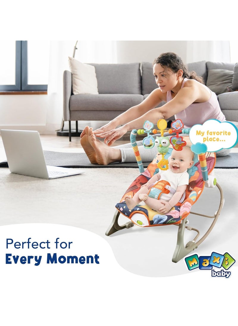 Generic - Baby Bouncer Seat, Baby Rocker, Swings and Vibrations seat for Infants, Portable Baby Swing with Music Box and Toys, Adjustable Multi Position, Newborn to Toddler, Owl Aurora - Image 1