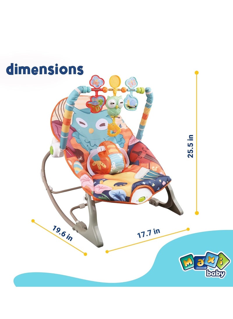 Generic - Baby Bouncer Seat, Baby Rocker, Swings and Vibrations seat for Infants, Portable Baby Swing with Music Box and Toys, Adjustable Multi Position, Newborn to Toddler, Owl Aurora - Image 1