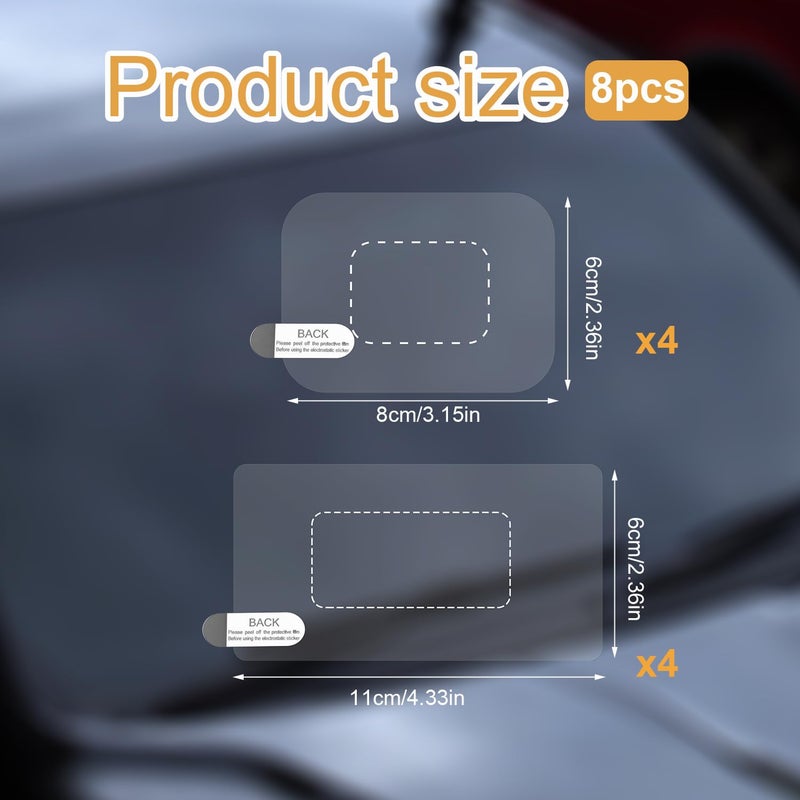 PEUTIER PEUTIER 8pcs Windshield Dashcam Stickers, Transparent Electrostatic Sticker Weatherproof Windshield Camera Films Durable and Reusable Car Windshield Electrostatic Film for Mounting Dash Cam  - Image 2