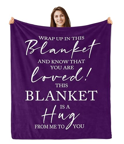 Butonus Get Well Gifts for Women After Surgery, Blanket for Woman, Thinking of You Gifts for Women, Inspirational Encouragement Healing Purple Hug Blanket 60"X50" - Image 1