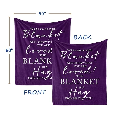 Butonus Get Well Gifts for Women After Surgery, Blanket for Woman, Thinking of You Gifts for Women, Inspirational Encouragement Healing Purple Hug Blanket 60"X50" - Image 2