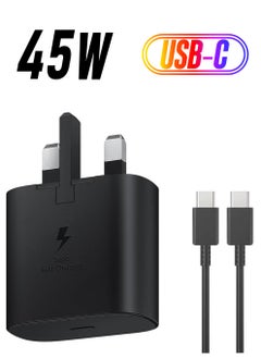 45W USB C Super Fast Charger 2.0 for Samsung Galaxy S23/S23 Ultra/S23+/S22/S22 Ultra/S22+/S21/S20/Note 20/Note 10/A13/A34/A53/A54/Tab S8,USB C Plug with 2M Cable,Adaptive Fast Charging,Folding Plug