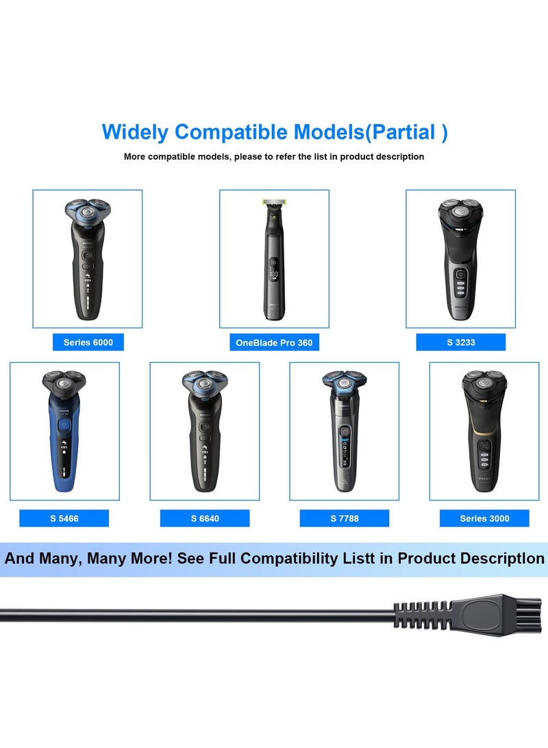 15V Charger Fit for Philips Shaver Norelco HQ8505 UK Series 3000 5000 7000 9000 2000 MG5950 MG7750 Phillips Electric Shaver Razor Multigroom Beard Trimmer Charging Power Cord