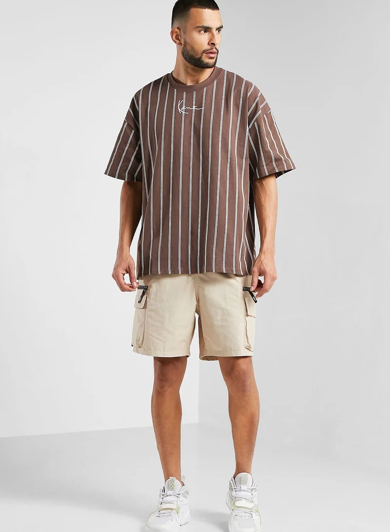 Karl Kani Small Signature Boxy Heavy Pinstripe T-Shirt