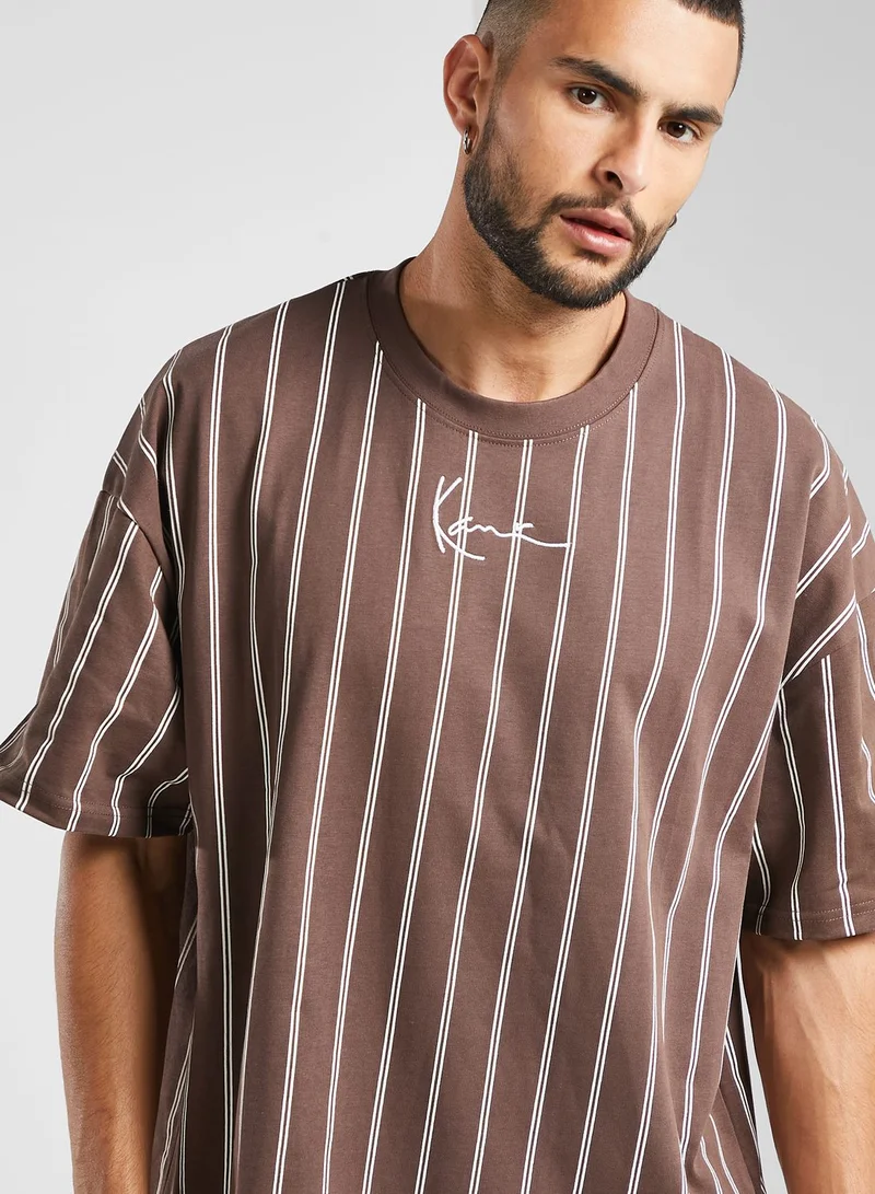 Karl Kani Small Signature Boxy Heavy Pinstripe T-Shirt
