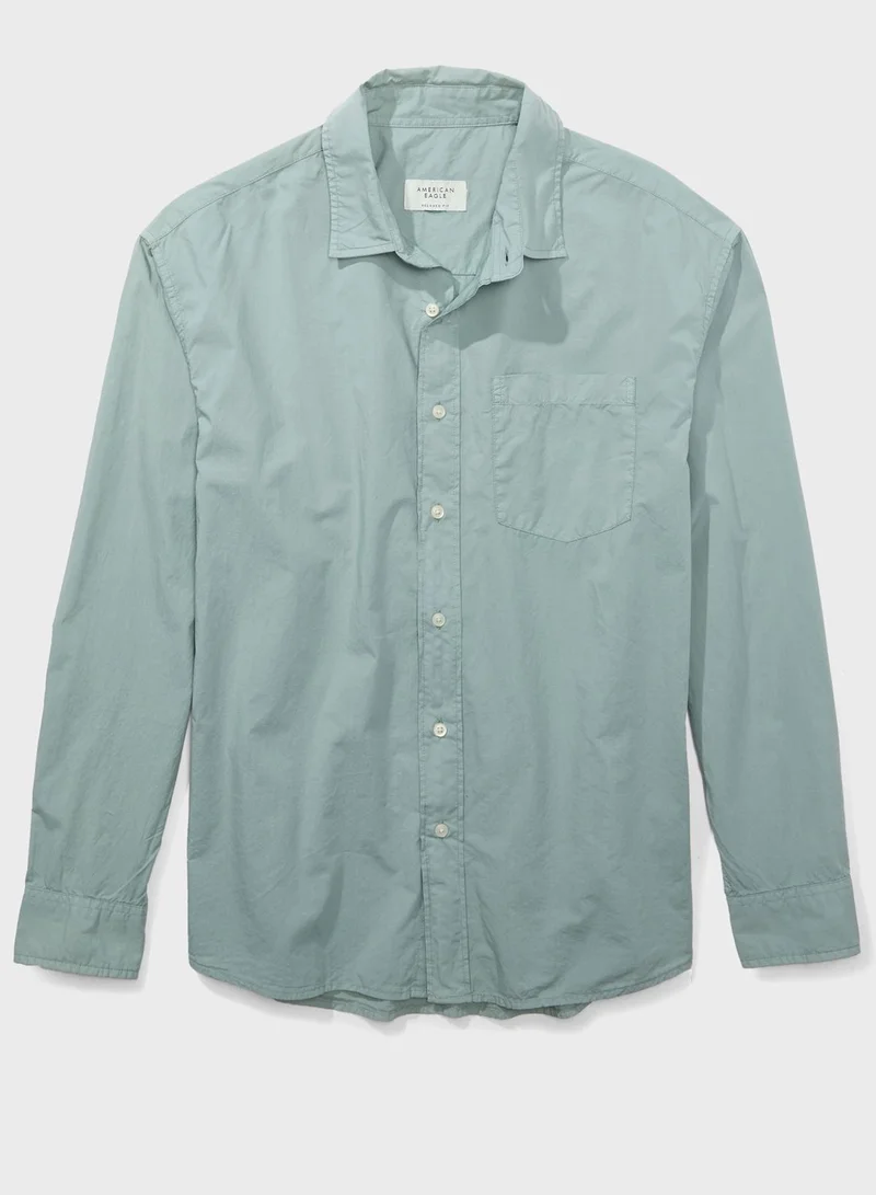 امريكان ايجل Poplin Button-Up Shirt