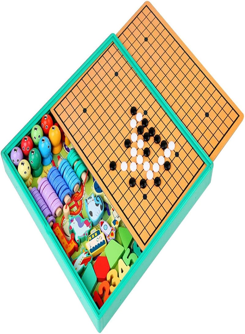 GGOOT Counting Puzzle Toys | 9 In 1 Wooden Number Puzzle Sorting Montessori Toys,Shape Sorter Counting Game for Over Age 3 Year-olds Kids Preschool Education Math Stacking Block - Image 1