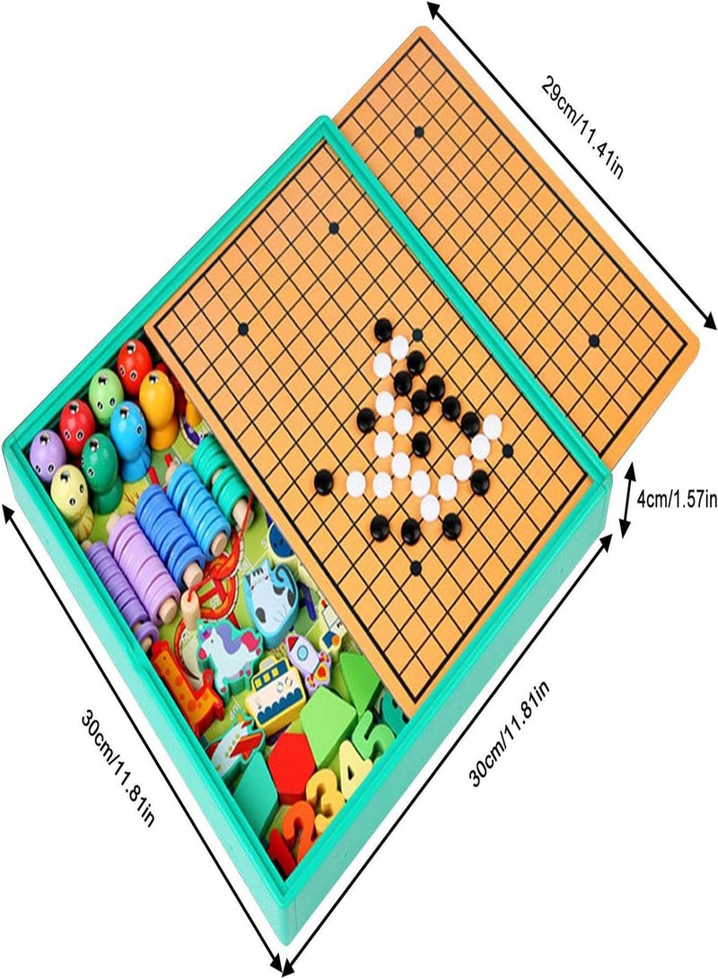 GGOOT Counting Puzzle Toys | 9 In 1 Wooden Number Puzzle Sorting Montessori Toys,Shape Sorter Counting Game for Over Age 3 Year-olds Kids Preschool Education Math Stacking Block - Image 5