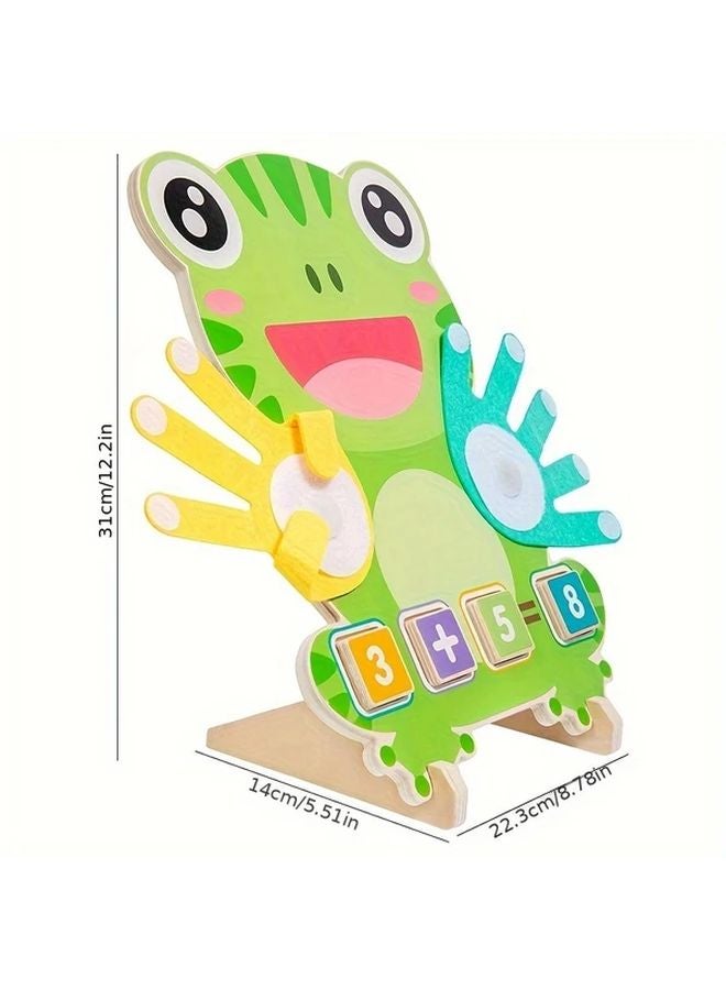 Wooden Frog Finger Counting Toy With 23 Double Sided Math Cards Educational Gift For Kids Ages 3 6 - Image 3