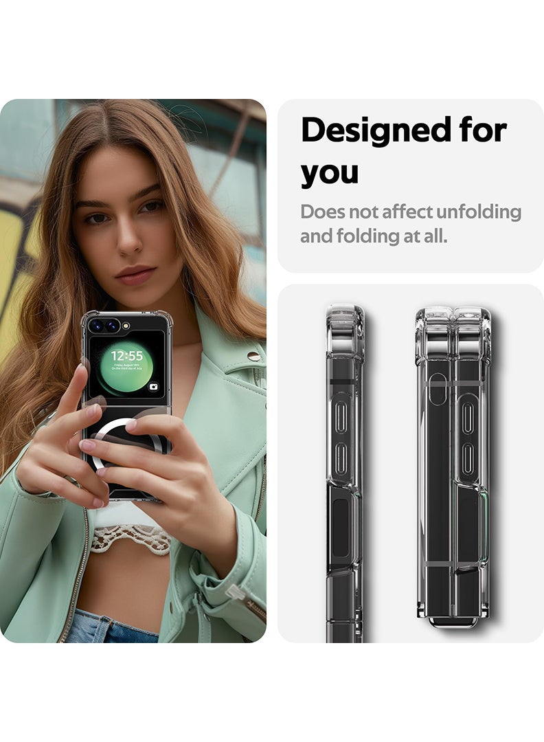 ثيودور جراب مغناطيسي لهاتف Samsung Galaxy Z Flip 5 متوافق مع الشحن اللاسلكي MagSafe، غطاء ممتص للصدمات للهاتف من Labubu (7) - Image 4