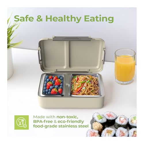 Lifelong Lunch Box for Office Use | Tiffin Box for School & Work |2 Compartment Stainless Steel Tiffin Box| 700ml Leak-Proof Insulated Lunch Boxes for Kids & Adults(LLBLB02,Light Green) - Image 3