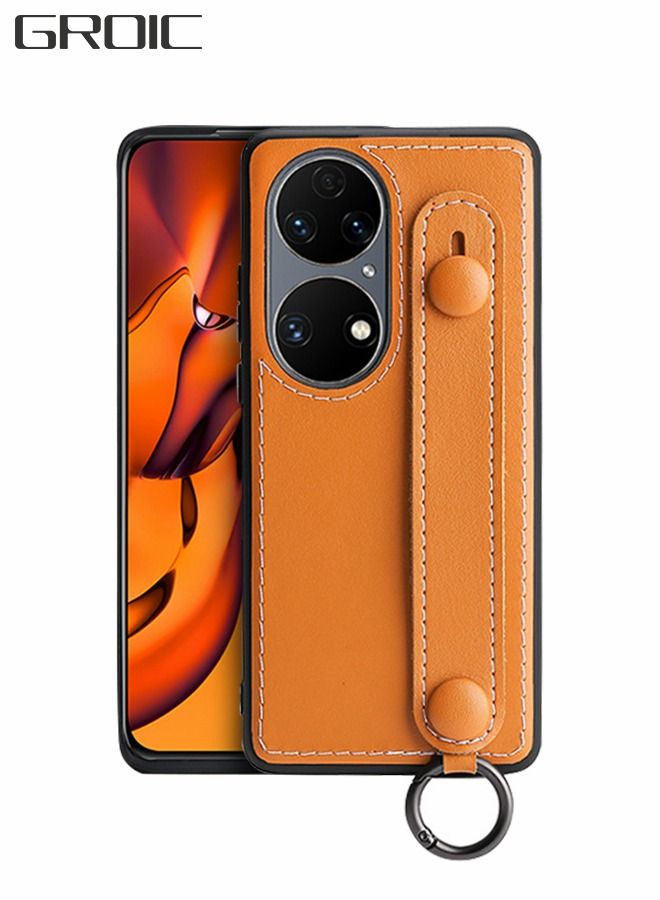 GROIC Designed for HUAWEI P50/P50E 6.5 Inch Phone Case with Wristband, Leather Phone Shell Stand Full Body Protection, All Inclusive Drop Resistant Business P50/P50E Phone Leather Cover - Image 1
