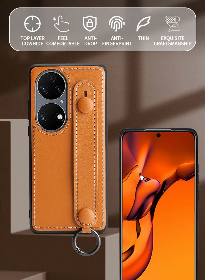 GROIC Designed for HUAWEI P50/P50E 6.5 Inch Phone Case with Wristband, Leather Phone Shell Stand Full Body Protection, All Inclusive Drop Resistant Business P50/P50E Phone Leather Cover - Image 2