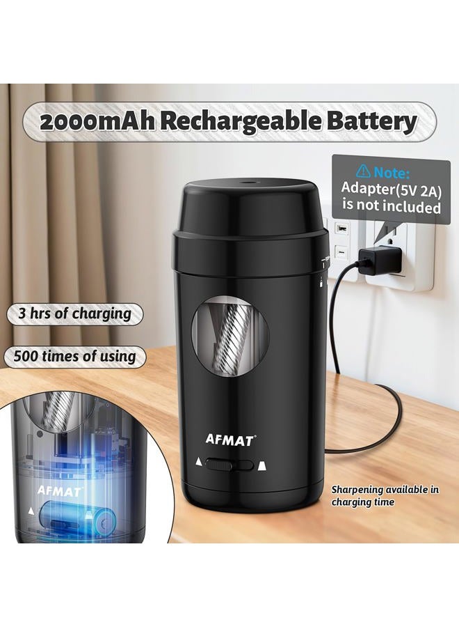 AFMAT PSX8 Electric Pencil Sharpener, Auto in & Out, Fully Automatic Pencil Sharpener for Colored Pencils, Rechargeable Hands-Free Sharpeners for φ7-8mm Pencils, Good for Classroom/Home, Black - Image 5