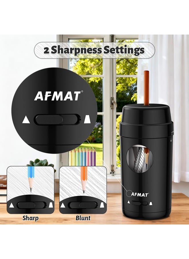 AFMAT PSX8 Electric Pencil Sharpener, Auto in & Out, Fully Automatic Pencil Sharpener for Colored Pencils, Rechargeable Hands-Free Sharpeners for φ7-8mm Pencils, Good for Classroom/Home, Black - Image 4