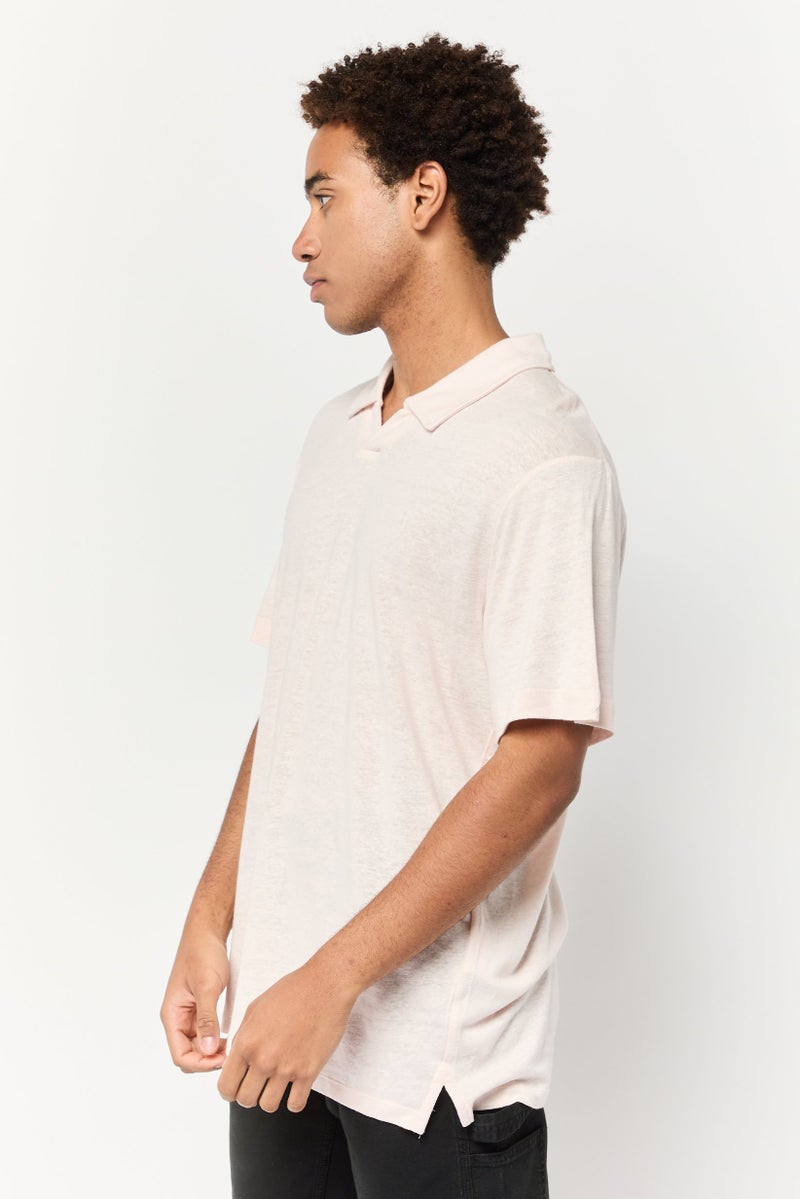 Celio Men Regular Fit Solid Short Sleeve Polo Shirt, Pink - Image 3