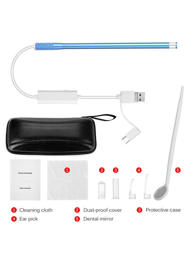 نيبمينينت منظار لفحص أذن 1 في 3 بمنفذ USB مع 6 مصابيح LED قابلة للتعديل وعدسة مكبرة عالية الدقة لتنظيف الأذن - Image 2