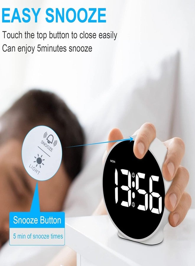 MAPPLE CREATION ساعة منبه رقمية بلاستيكية من MAPPL CREATION، ساعة منبه بشاشة LED عالية الدقة، ساعة طاولة بسيطة، ساعة مكتب إلكترونية، منبهان، نظام 12/24 ساعة، 4 مستويات سطوع قابلة للتعديل، مناسبة لغرفة النوم والمكتب والطاولة، لون أبيض - Image 3