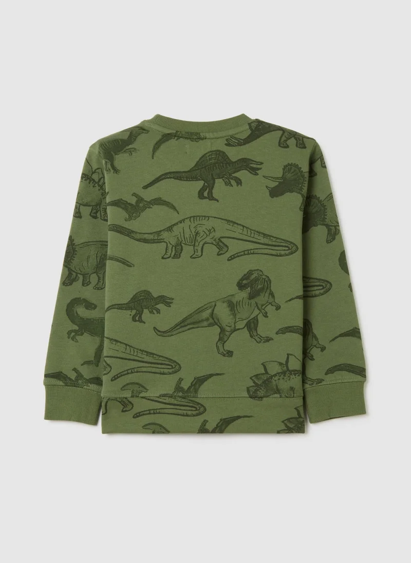 Ovs OVS Child'S Oversized Fit Green Pure Cotton Sweatshirt