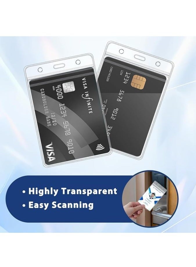MARKQ [Pack of 10] Clear Plastic Card Holder [11 x 6.5 cm] - Vertical ID Badge Holder for office employees and students - Sealable and Waterproof  - Image 5