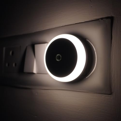 HOARD Round-Shaped Warm Amber LED Plug-in Night Lamp with Automatic Sensor, Energy Efficient, Touch Control (Off White, Pack of 1) - Image 2