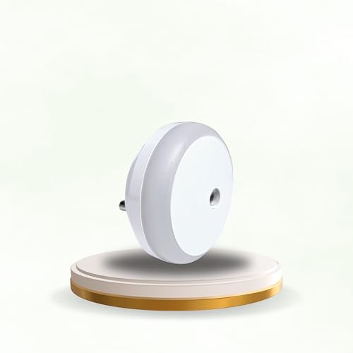 HOARD Round-Shaped Warm Amber LED Plug-in Night Lamp with Automatic Sensor, Energy Efficient, Touch Control (Off White, Pack of 1) - Image 4