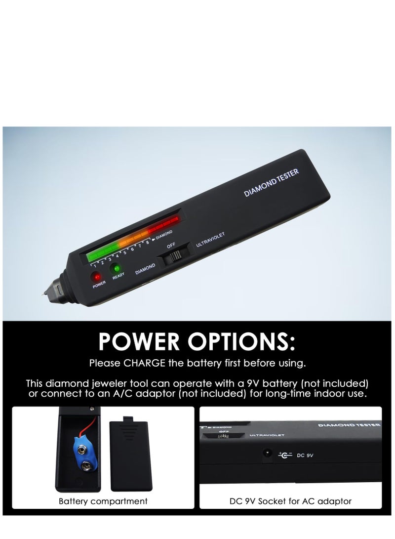 KASTWAVE Diamond Tester Pen, High Accuracy Diamond Tester with Ultraviolet (UV) Light, Thermal Conductivity Meter Professional Diamond Tester Jeweler Tool for Retail Jewelers, Novice and Expert Tool - Image 5