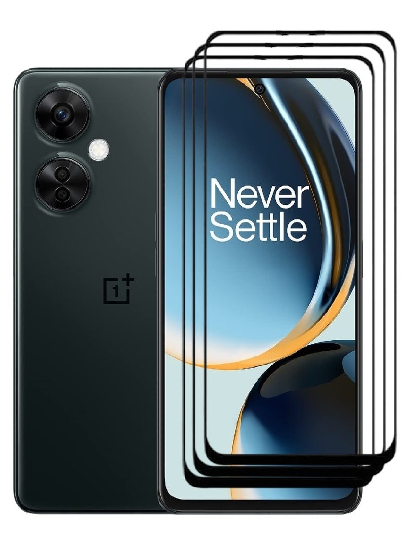 AINA 3 Pieces Tempered Glass Screen Protector 5D Designed For OnePlus Nord N30 Full Glue Edge to Edge Full Screen Coverage And Bubble Free - Image 1
