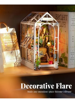 Rolife Book Nook Kit Wooden Bookcase 9.5 Garden House Miniature Kit With Led Decorative Bookends 3D Puzzles For Adults Craft Hobby For Girls Boys Adults  - Image 4