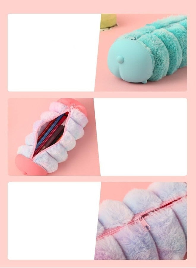 SHUDAUSHI® Animal Theme Fur Pencil Pouch for School, School Stationery Pouch Cosmetic oragnizer Cute Travel case for Girls Large Capacity Return Gift Fur Cotton Pencil Case for Girls - Image 2