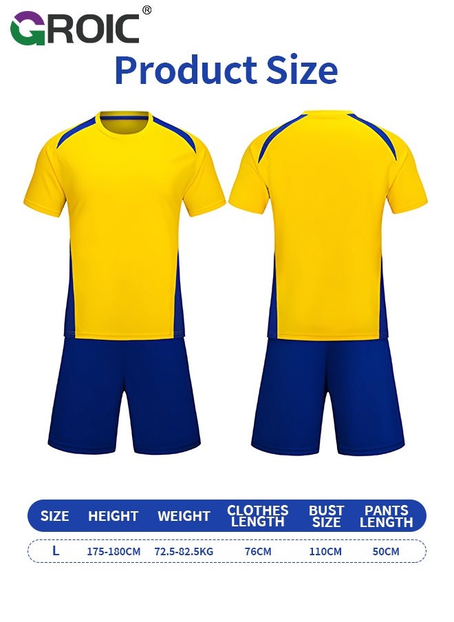 Football Jersey Soccer Jerseys for Men/Women/Youth, Mesh Athletic Football Shirts, Personalize Soccer Fan Jerseys Short and Socks Set, Football Suits,Soccer Socks,Football Jersey Set, 175-180 CM