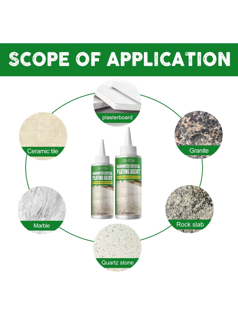 Zikra Stone Crystal Plating Agent, Nano Crystal Coating Agent for Tile & Furniture, Odorless Non-Toxic Marble Nano Crystal-Plating Agent for Granite, Quartz, Marble, Limestone and Travertine Slate Surfaces - Image 3