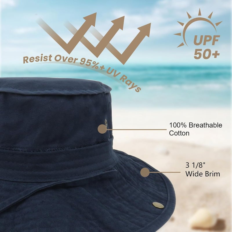 Phaiy Bucket Hat Wide Brim UV Protection Sun Hat Boonie Hats Fishing Hiking Safari Outdoor Hats for Men and Women - Image 2