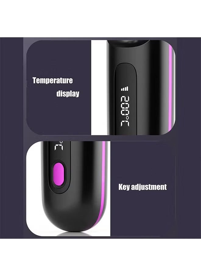 Arabest Cordless Hair Straightener Brush, USB Rechargeable 4000mAh Straightening Brush for Travel Mini Curling Iron for Short Hair Negative Ion Anti-Scald Hot Comb Flat Iron 3 Temp-Settings, Black  - Image 5