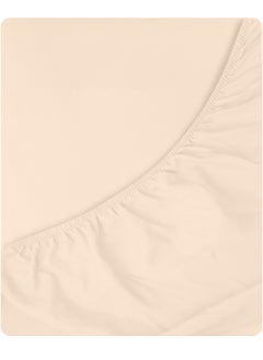Infinitee Xclusives Infinitee Xclusives Fitted Sheet for Bed Beige King Size 200 x 200 cm - 100% Microfiber - 40 cm Deep Pocket to Fit & Cover Sheets  - Soft, Wrinkle Free & Shrink Resistant Fitted Sheet  - Image 3