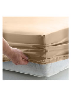 Infinitee Xclusives Infinitee Xclusives Fitted Sheet for Bed Beige King Size 200 x 200 cm - 100% Microfiber - 40 cm Deep Pocket to Fit & Cover Sheets  - Soft, Wrinkle Free & Shrink Resistant Fitted Sheet  - Image 4
