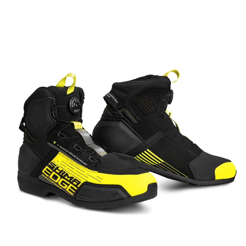 SHIMA SHIMA EDGE WP Motorbike Boots for Men Waterproof Leather Shoes Summer Leather ATOP Motorcycle Short Ankle Protector Urban Bike Casual Classic Riding Motor Boot (Mens, Waterproof, Fluo, 47)  - Image 1