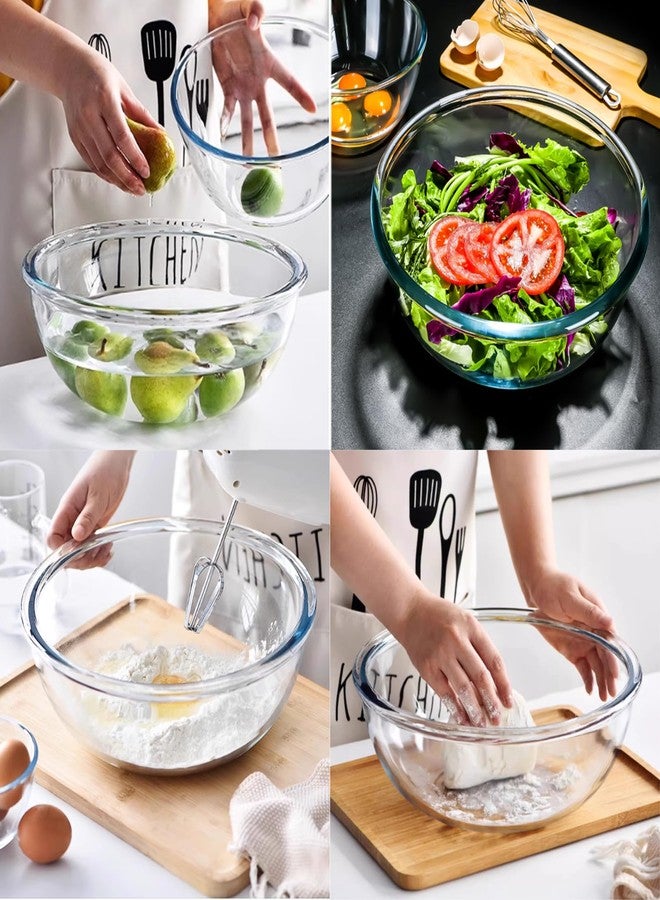 EWAFILU 6.2QT Extra Large Glass Bowl for Sourdough Bread Making, Glass Mixing Bowl for Sourdough Bread with Lid, Baking Container for Kitchen Fridge Organization - Image 5