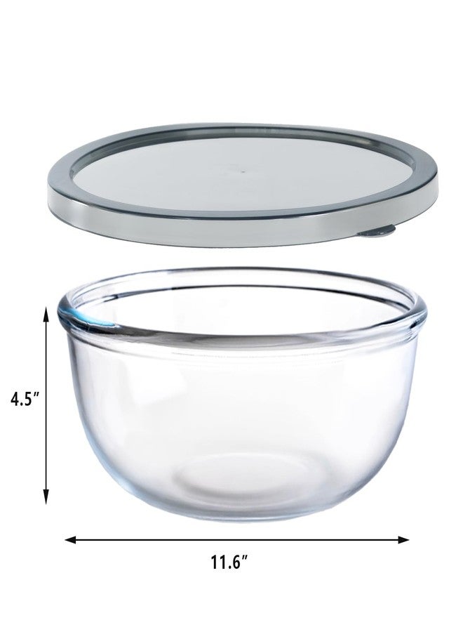 EWAFILU 6.2QT Extra Large Glass Bowl for Sourdough Bread Making, Glass Mixing Bowl for Sourdough Bread with Lid, Baking Container for Kitchen Fridge Organization - Image 2