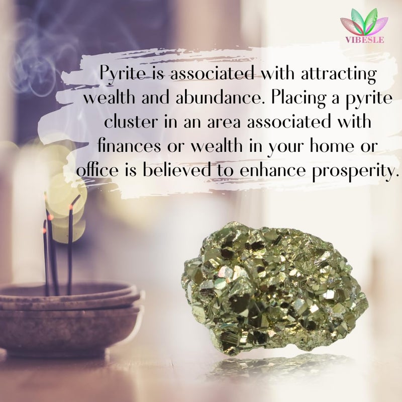 VIBESLE Natural Pyrite Stone Original Cluster 4050 Gram RawRough High Energy Iron Peru Pyrite Stone Gold Rock Reiki Crystal Used for Healing Vastu Gifts Wealth - Image 3